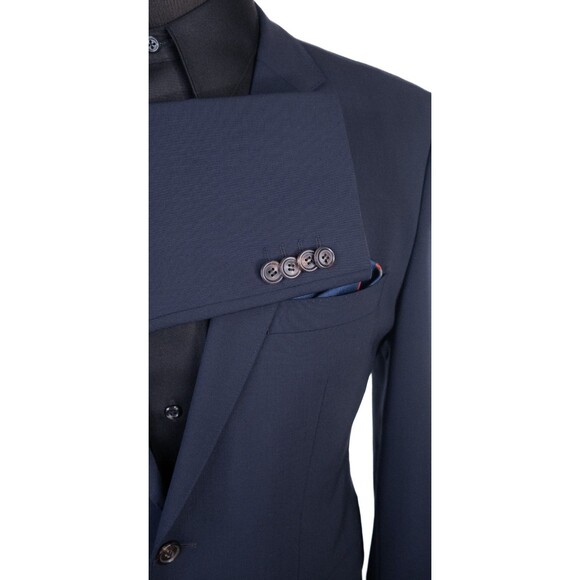 BOSS Hugo Boss JAM75 Blazer Sport Coat Jacket Men’s 38R Solid Blue Wool 2-Button - Picture 7 of 16